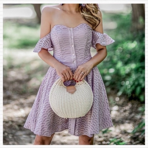 Gianni Bini Dresses & Skirts - Dillard’s GB Eyelet Fit and Flare dress lavender M